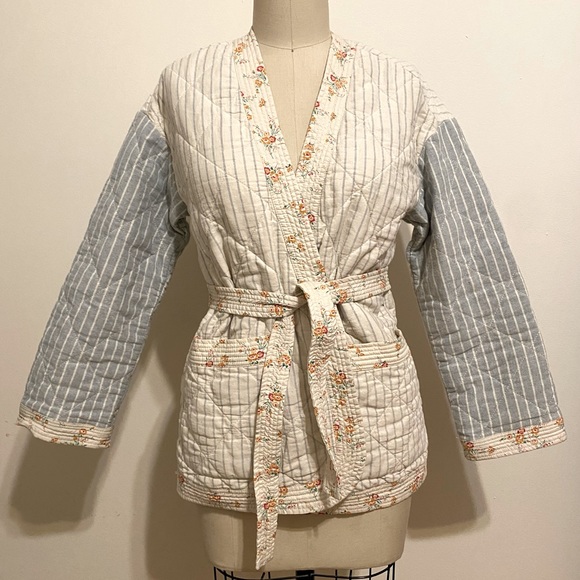 Madewell X The New Denim Project quilted patchwork wrap jacket, size XS - Picture 5 of 12